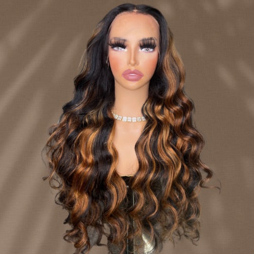 Black with Honey Highlights